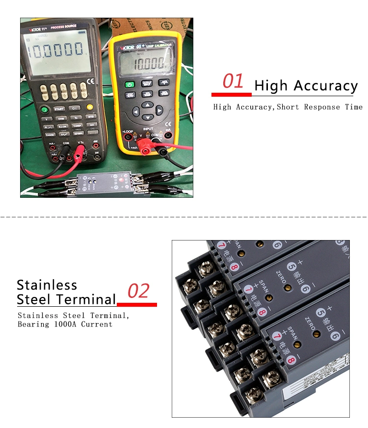 AC Voltage Transducer 380V to 4-20mA Voltage and Current Signals.